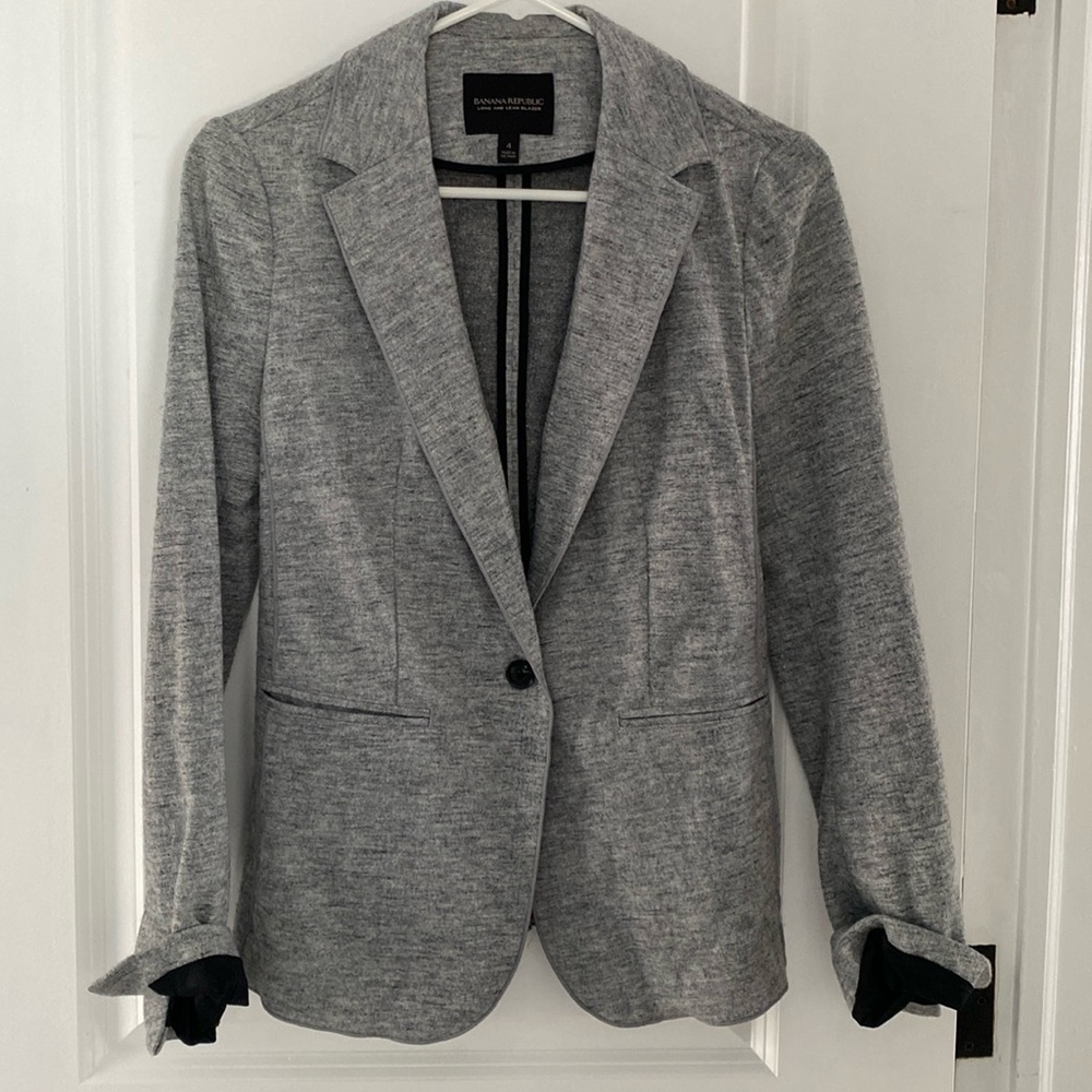 Banana Republic Women’s Long Lean Blazer Grey